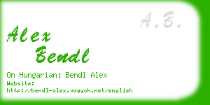 alex bendl business card